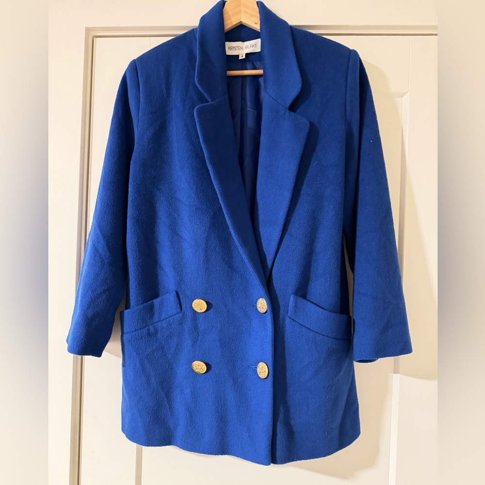 Vintage 80% Wool Blue Women's Blazer